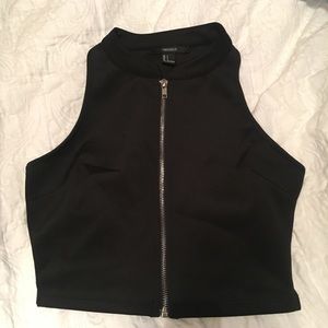 Forever 21 zip up crop top